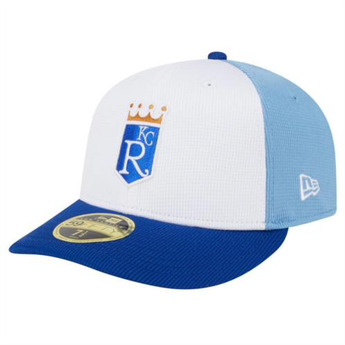 Mens New Era White Kansas City Royals 2024 Batting Practice Low Profile 59FIFTY Fitted Hat