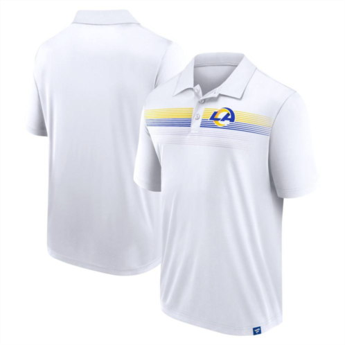 Unbranded Mens Fanatics Branded White Los Angeles Rams Victory For Us Interlock Polo