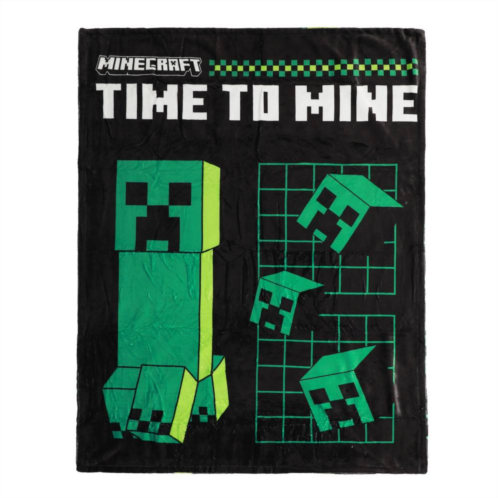 Licensed Character Minecraft Time to Mine Throw Blanket