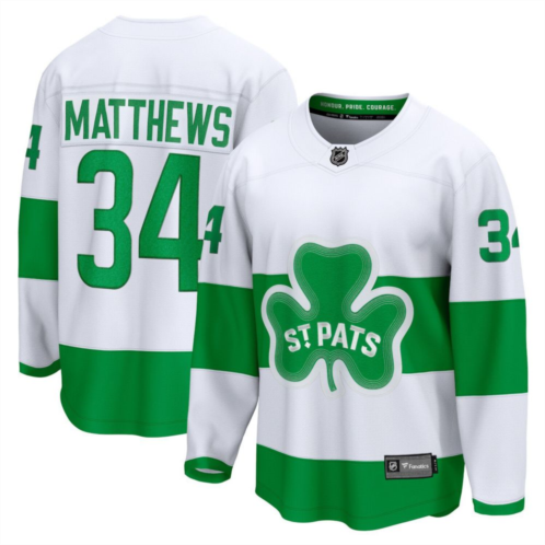 Unbranded Mens Fanatics Branded Auston Matthews White Toronto Maple Leafs St. Patricks Alternate Premier Breakaway Player Jersey