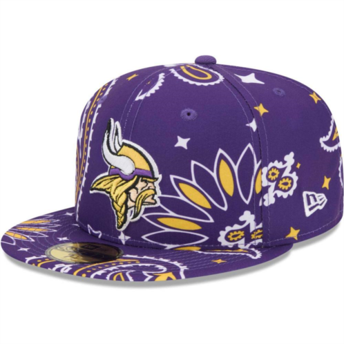 Mens New Era Purple Minnesota Vikings Paisley 59FIFTY Fitted Hat
