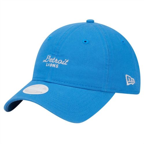 Womens New Era Blue Detroit Lions Throwback Delicate 9TWENTY Adjustable Hat