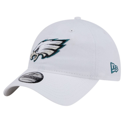 Mens New Era White Philadelphia Eagles Main 9TWENTY Adjustable Hat