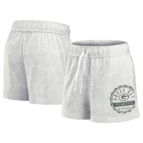 Unbranded Womens Fanatics Branded Oatmeal Green Bay Packers Vintage Badge Shorts
