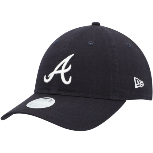 Womens New Era Navy Atlanta Braves Team Logo Core Classic 9TWENTY Adjustable Hat