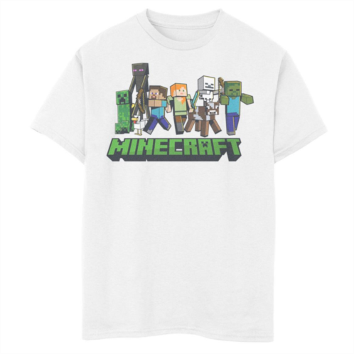 Licensed Character Boys Minecraft Characters Lineup Graphic Tee