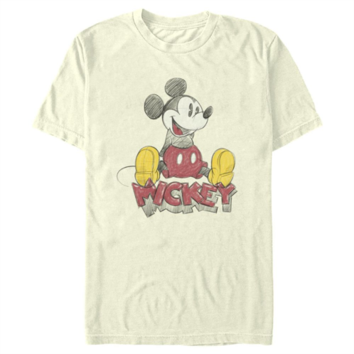Disneys Mickey Mouse Sketch Mens Graphic Tee