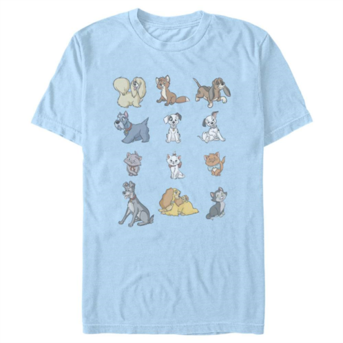 Disneys Multi-Franchise Cats And Dogs Mens Graphic Tee