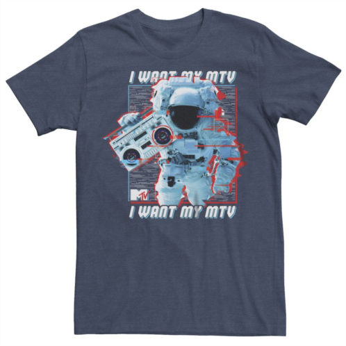 Licensed Character Mens MTV Astronaut I Want My MTV Graphic Tee
