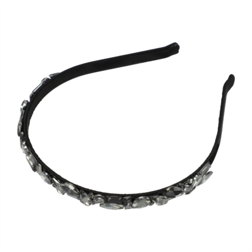 Unique Bargains Bling Rhinestone Headband Unspecified Shapes Black Rhinestone Headband For Women 5.31x0.39