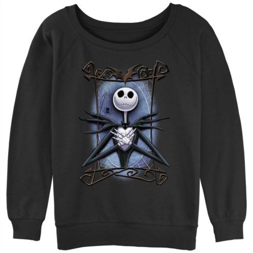 Disneys The Nightmare Before Christmas Juniors Jack Spooky Frame Slouchy Terry Graphic Pullover