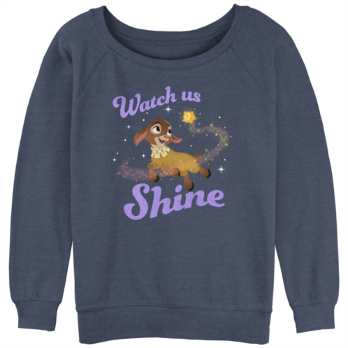 Disneys Wish Juniors Valentino And Star Watch Us Shine Slouchy Terry Graphic Pullover