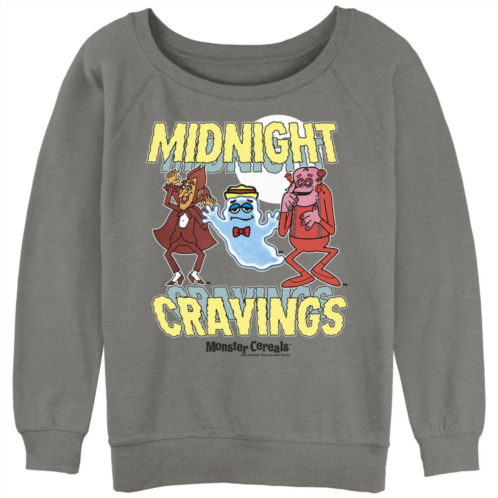 Licensed Character Juniors Monster Cereals Midnight Cravings Slouchy Terry Graphic Pullover