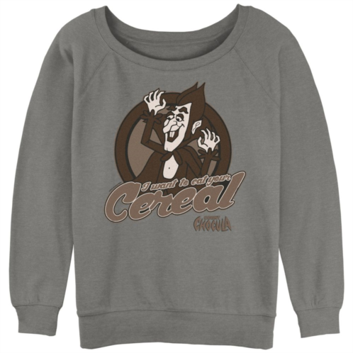 Licensed Character Juniors Count Chocula I Want To Eat Your Cereal Slouchy Terry Graphic Pullover
