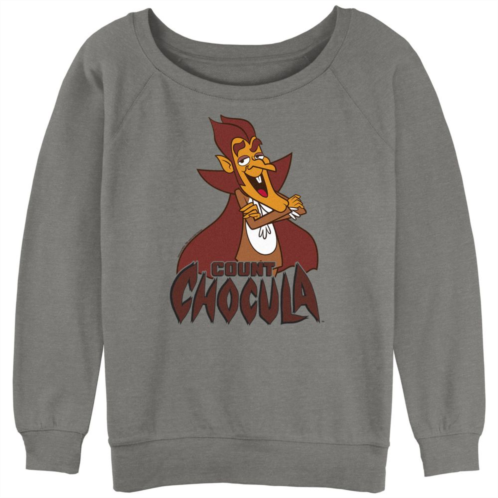 Licensed Character Juniors Count Chocula Logo Slouchy Terry Graphic Pullover