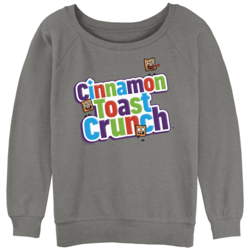 Licensed Character Juniors Cinnamon Toast Crunch Logo Slouchy Terry Graphic Pullover