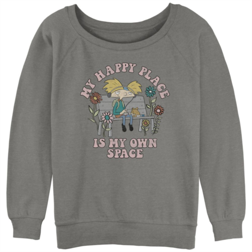 Nickelodeon Juniors Hey Arnold My Happy Place Is My Own Place Slouchy Terry Graphic Pullover