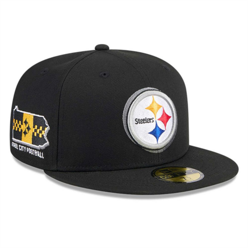 Mens New Era Black Pittsburgh Steelers 2024 NFL Draft 59FIFTY Fitted Hat