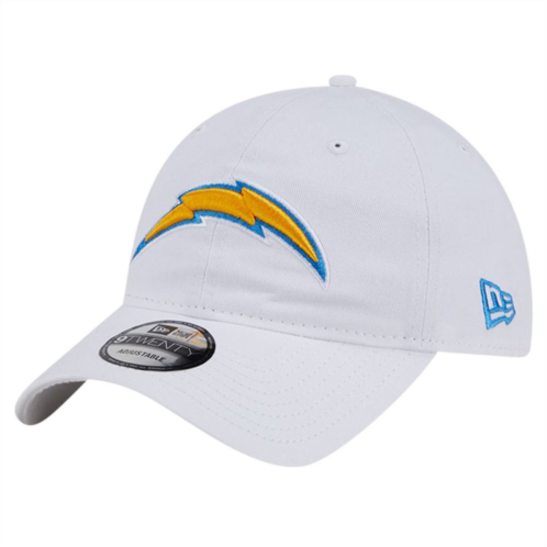 Mens New Era White Los Angeles Chargers Main 9TWENTY Adjustable Hat
