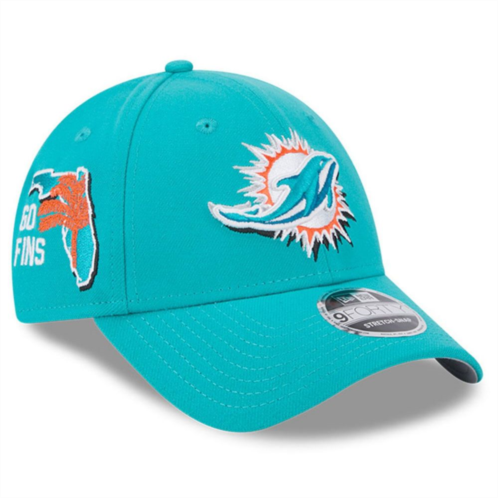 Mens New Era Aqua Miami Dolphins 2024 NFL Draft 9FORTY Adjustable Hat