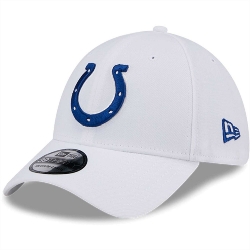 Mens New Era White Indianapolis Colts Main 39THIRTY Flex Hat