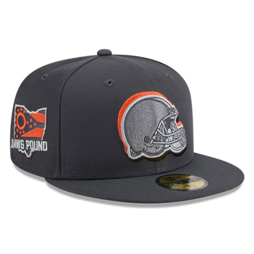 Mens New Era Graphite Cleveland Browns Official 2024 NFL Draft On Stage 59FIFTY Fitted Hat