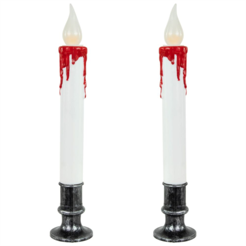 Northlight Pre-lit LED White & Red Halloween Candles 2-piece Set