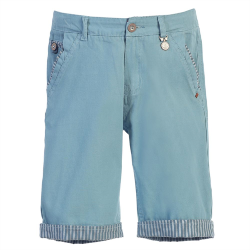 Gioberti Boys Garment Wash Casual Shorts With Stripe Contrast Denim