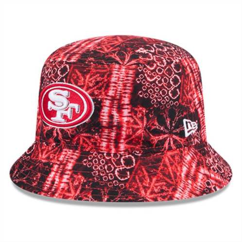 Mens New Era Scarlet San Francisco 49ers Shibori Bucket Hat