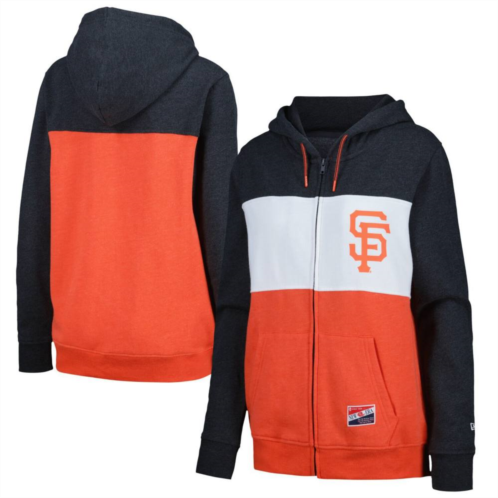 Womens New Era Black San Francisco Giants Color Block Full-Zip Hoodie Jacket