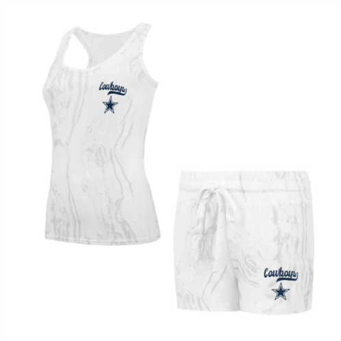 Unbranded Womens Concepts Sport Dallas Cowboys Quartz Hacci Knit Tank Top & Shorts Sleep Set