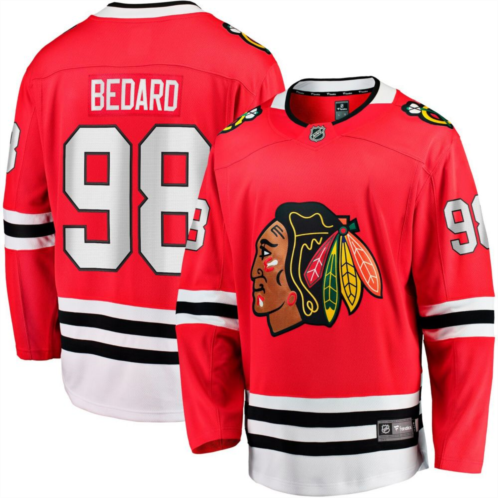 Unbranded Mens Fanatics Branded Connor Bedard Red Chicago Blackhawks Home Breakaway Player Jersey