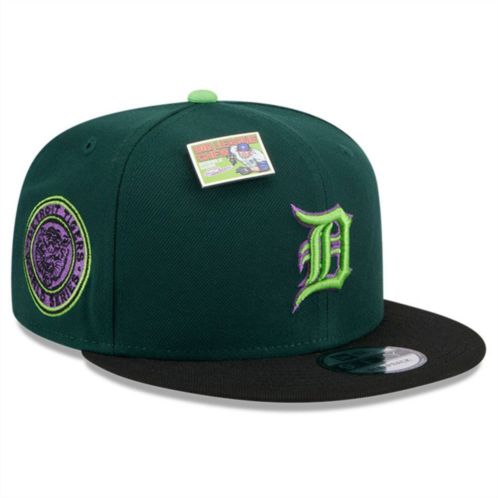 Mens New Era Green/Black Detroit Tigers Sour Apple Big League Chew Flavor Pack 9FIFTY Snapback Hat