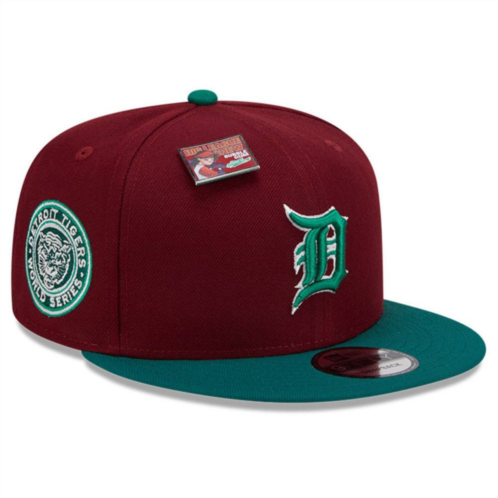 Mens New Era Cardinal/Green Detroit Tigers Strawberry Big League Chew Flavor Pack 9FIFTY Snapback Hat