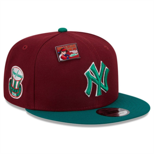 Mens New Era Cardinal/Green New York Yankees Strawberry Big League Chew Flavor Pack 9FIFTY Snapback Hat