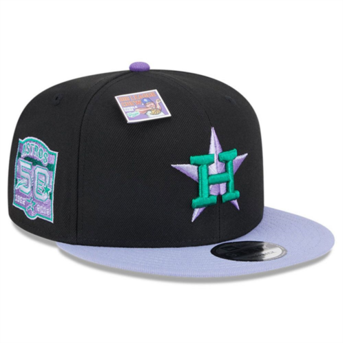 Mens New Era Black/Purple Houston Astros Grape Big League Chew Flavor Pack 9FIFTY Snapback Hat