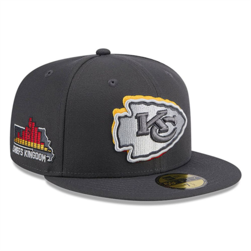 Mens New Era Graphite Kansas City Chiefs Official 2024 NFL Draft On Stage 59FIFTY Fitted Hat