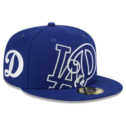Mens New Era Royal Los Angeles Dodgers Game Day Overlap 59FIFTY Fitted Hat