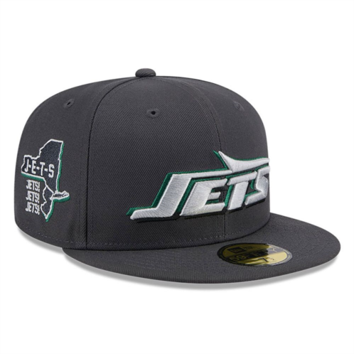Mens New Era Graphite New York Jets Official 2024 NFL Draft On Stage 59FIFTY Fitted Hat