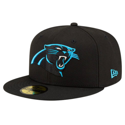 Mens New Era Black Carolina Panthers Team Basic 59FIFTY Fitted Hat