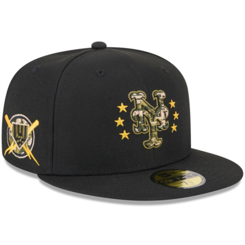 Mens New Era Black New York Mets 2024 Armed Forces Day On-Field 59FIFTY Fitted Hat