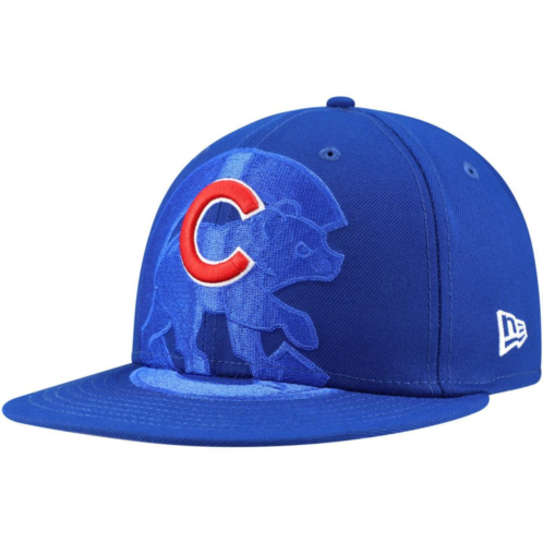 Mens New Era Royal Chicago Cubs Shadow Logo 59FIFTY Fitted Hat