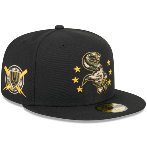 Mens New Era Black Chicago White Sox 2024 Armed Forces Day On-Field 59FIFTY Fitted Hat