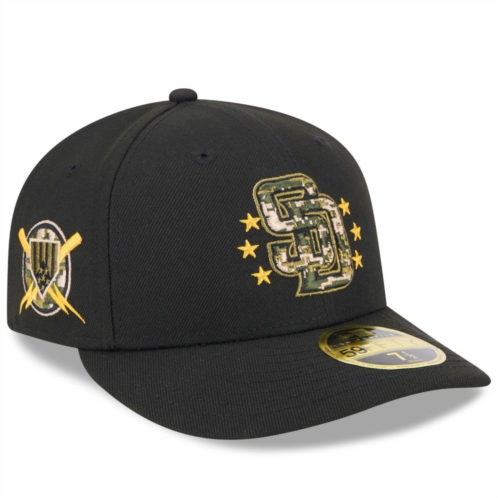 Mens New Era Black San Diego Padres 2024 Armed Forces Day Low Profile 59FIFTY Fitted Hat