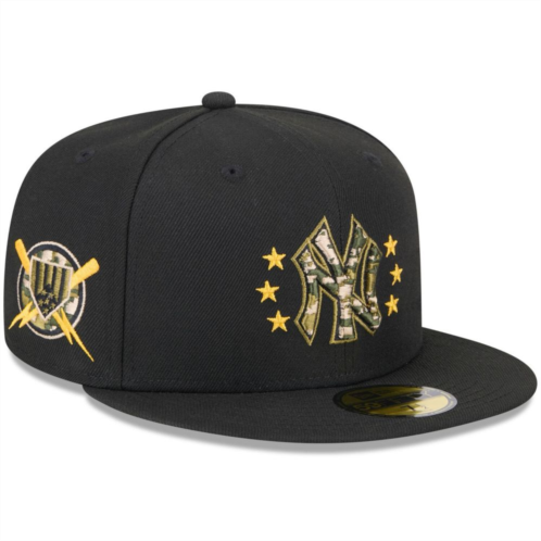 Mens New Era Black New York Yankees 2024 Armed Forces Day On-Field 59FIFTY Fitted Hat