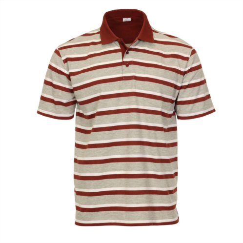Gioberti Mens Regular Fit Stripe Short Sleeve Polo W/ Pocket