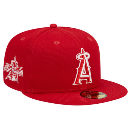Mens New Era Red Los Angeles Angels Logo 59FIFTY Fitted Hat