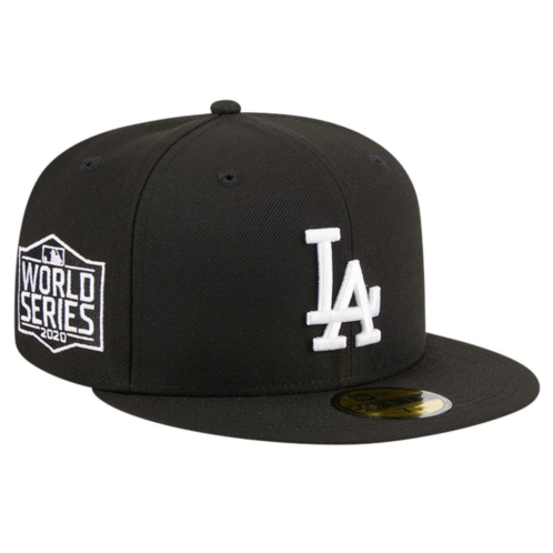 Mens New Era Black Los Angeles Dodgers Logo 59FIFTY Fitted Hat