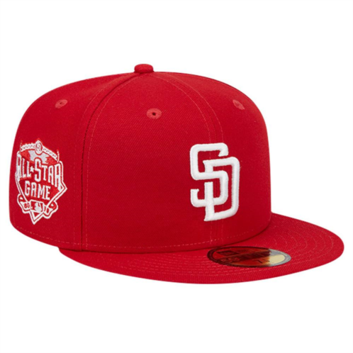 Mens New Era Red San Diego Padres Logo 59FIFTY Fitted Hat