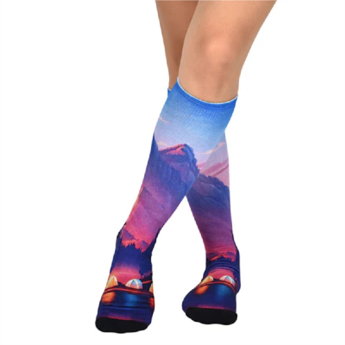 WEAR SIERRA Sierra Socks Valley Camping Pattern Coolmax Socks, Nature Collection For Men & Women Crew Socks